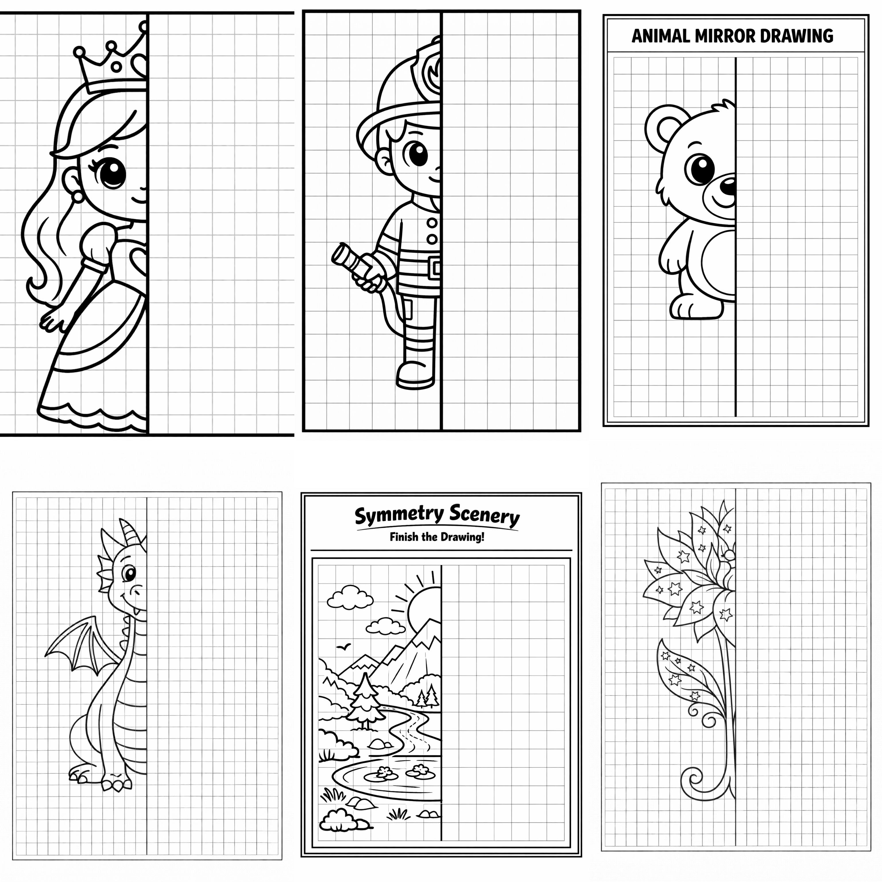 Symmetry Drawing Worksheet Generator